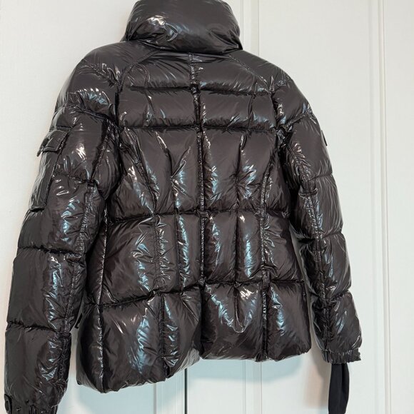 SAM. New York Glossy Down Puffer Jacket L Black/Charcoal | $395 Retail - Picture 9 of 10